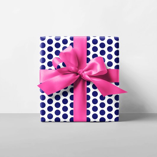 Papier Cadeau Pois bleu foncé