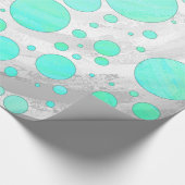 Papier Cadeau Pois bleu Mint Ice Aqua (Coin)