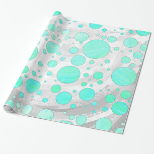 Papier Cadeau Pois bleu Mint Ice Aqua