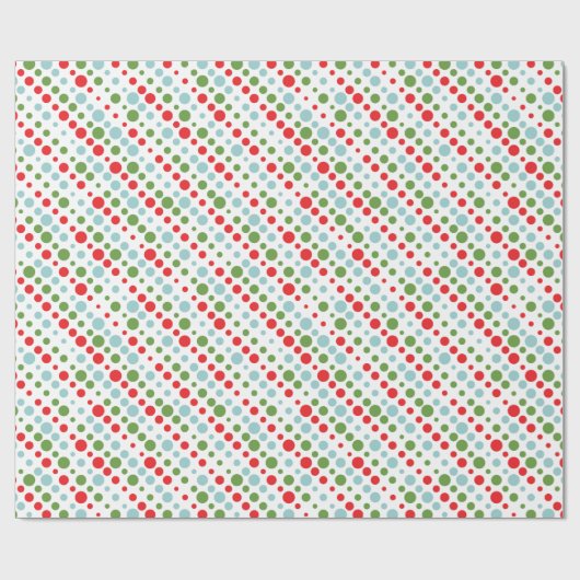 papier cadeau pois bleu vert rouge mignon (Plat)