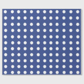 Papier Cadeau Pois Bleus Blancs (Plat)