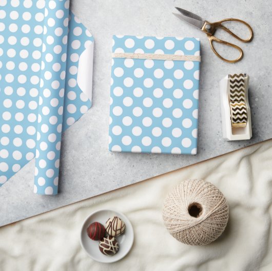 Papier Cadeau Pois Bleus, Motif Pointe Polka, Points, Pointe (Artisanat)