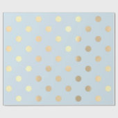 Papier Cadeau Pois Blue Pastel Champaigne Gold (Plat)