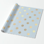 Papier Cadeau Pois Blue Pastel Champaigne Gold (Déroulé)
