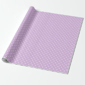 Papier Cadeau Pois Classique Blanc - Lilas Doux (Déroulé)