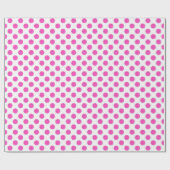 Papier Cadeau Pois classique, cool, blanc et rose (Plat)