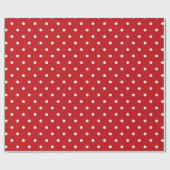 Papier Cadeau Pois classique rouge et blanc (Plat)