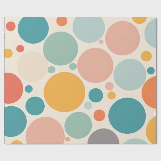 Papier Cadeau Pois coloré (Plat)