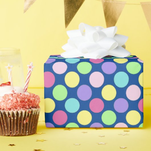 Papier Cadeau Pois colorés amusants (Fête d'anniversaire)