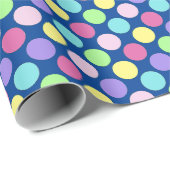 Papier Cadeau Pois colorés amusants (Coin rond)