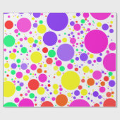 Papier Cadeau Pois colorés amusants (Plat)