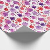 Papier Cadeau Pois d'aquarelle rouge et violet (Coin)