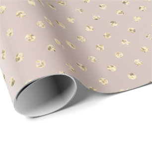 Papier Cadeau Pois de confettis plus rusés d'or le petit nacré
