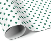 Papier Cadeau Pois de Hunter Green (Coin rond)