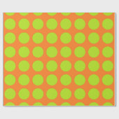 Papier Cadeau Pois de vert de chaux orange (Plat)