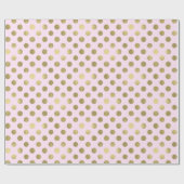 Papier Cadeau Pois dorés roses (Plat)