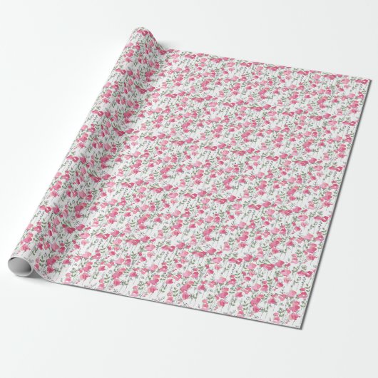 Papier Cadeau Pois doux : Texture Florale d'été. (Déroulé)