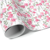 Papier Cadeau Pois doux : Texture Florale d'été. (Coin rond)