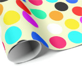 Papier Cadeau Pois Fiesta multicolore (Coin rond)