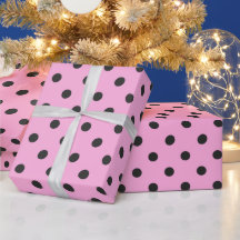 Pois gris foncé sur rose clair chaud
