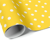 Papier Cadeau Pois jaune (Coin rond)