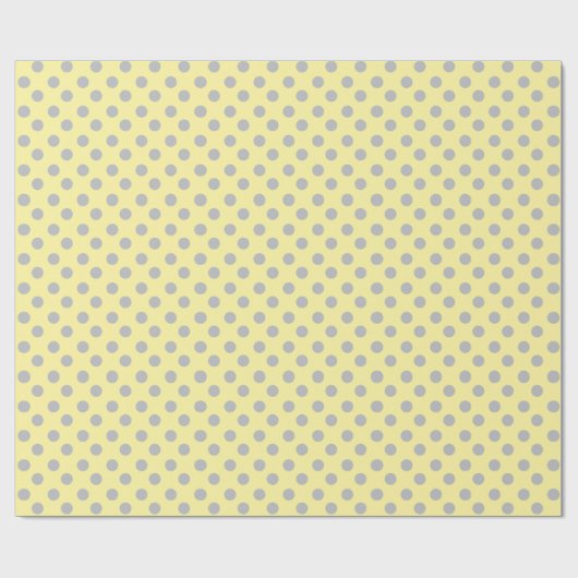 Papier Cadeau Pois jaune-clair et gris (Plat)