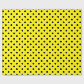 Papier Cadeau Pois jaune et noir motif Anniversaire (Plat)
