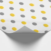 Papier Cadeau Pois jaunes et gris (Coin)