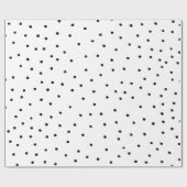 Papier Cadeau Pois mignon d'aquarelle noire chic moderne (Plat)