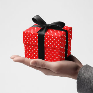Papier Cadeau Pois minuscules rouges et blancs