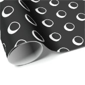 Papier Cadeau Pois moderne noir et blanc motif amusant mignon (Coin rond)