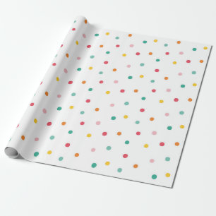 Papier Cadeau Pois multicolores