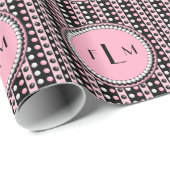 Papier Cadeau Pois n Stripes Monogramme (Coin rond)