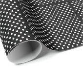 Papier Cadeau Pois noir et blanc (Coin rond)
