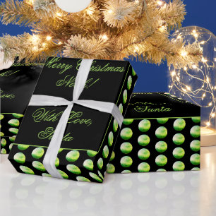 Papier Cadeau Pois noir et vert Motif élégant chic
