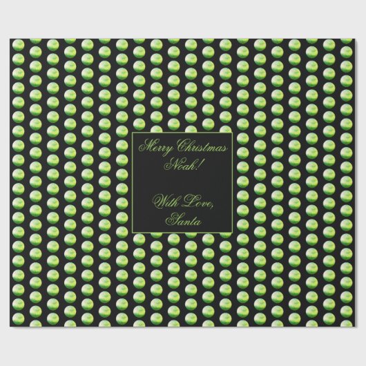 Papier Cadeau Pois noir et vert Motif élégant chic (Plat)