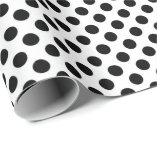 Papier Cadeau pois noirs en blanc