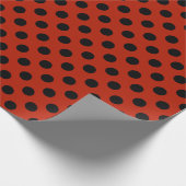 Papier Cadeau Pois noirs en rouge (Coin)