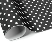 Papier Cadeau Pois noirs et blancs (Coin rond)