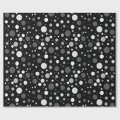 Papier Cadeau Pois noirs et blancs (Plat)