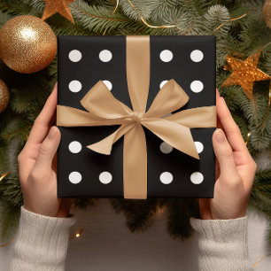 Papier Cadeau Pois noirs et blancs