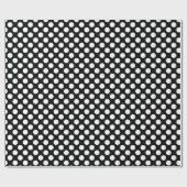 Papier Cadeau Pois noirs et blancs, Motif Polka (Plat)