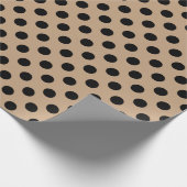 Papier Cadeau Pois noirs sur beige (Coin)