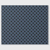 Papier Cadeau Pois noirs sur gris-bleu (Plat)