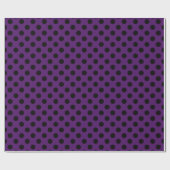 Papier Cadeau Pois noirs sur prune violette (Plat)