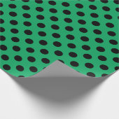 Papier Cadeau Pois noirs sur vert frais (Coin)