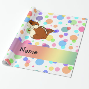 Papier Cadeau Pois nommé personnalisé d'arc-en-ciel de tamia