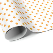 Papier Cadeau Pois orange (Coin rond)