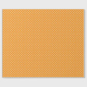 Papier Cadeau Pois orange et blanc (Plat)