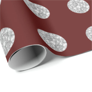 Papier Cadeau Pois Parties scintillant gris argenté gris gris br